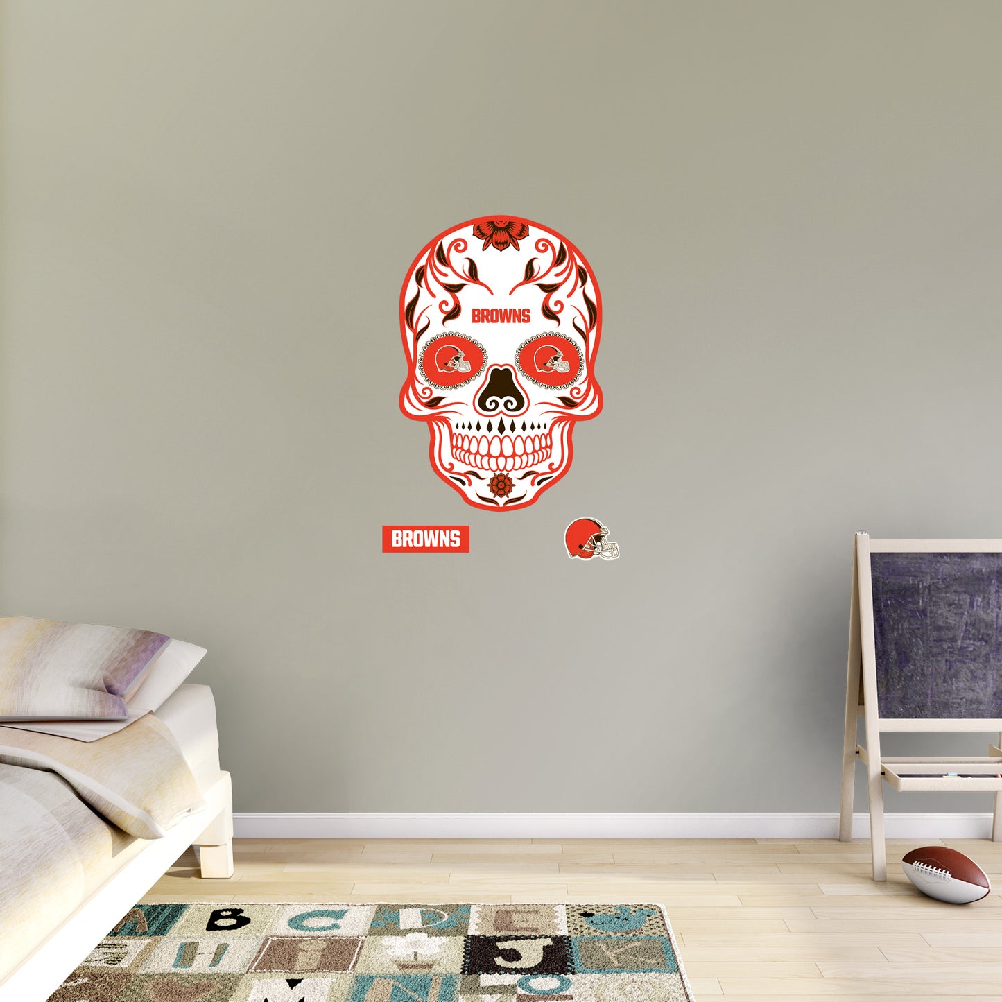 Cleveland Browns:  Skull        - Officially Licensed NFL Removable     Adhesive Decal