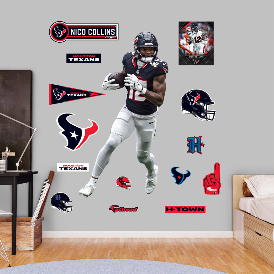 Nico Collins - RealBig Collection - Official NFL - Houston Texans - Reusable Vinyl Wall Decals #2