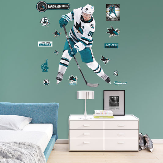 San Jose Sharks: Logan Couture         - Officially Licensed NHL Removable     Adhesive Decal