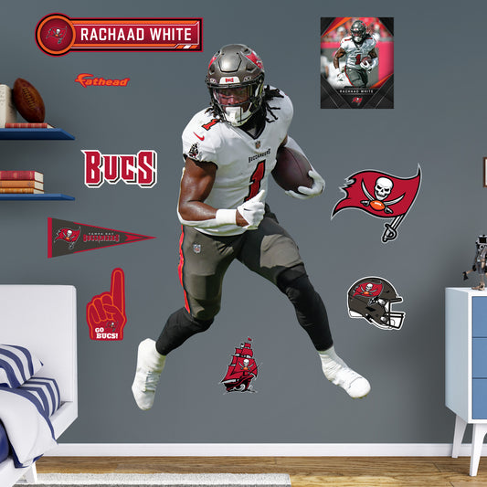 Tampa Bay Buccaneers: Rachaad White 2023        - Officially Licensed NFL Removable     Adhesive Decal