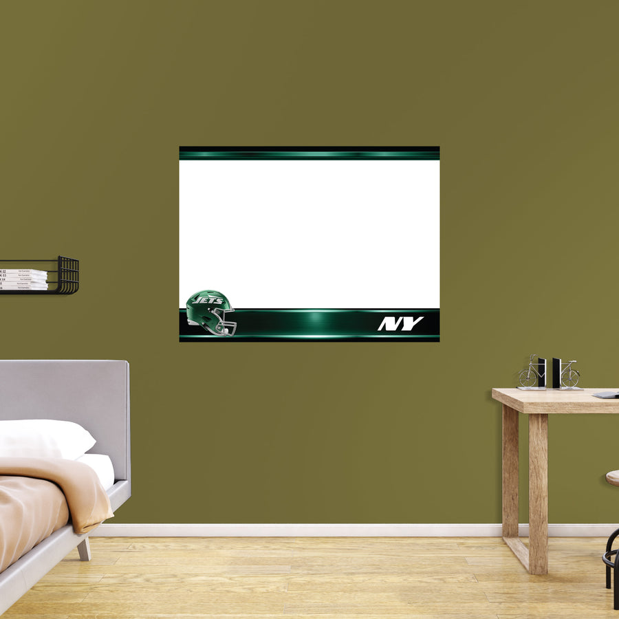 New York Jets - Helmet - Dry Erase Whiteboard - Official NFL - Reusable Vinyl Wall Decal