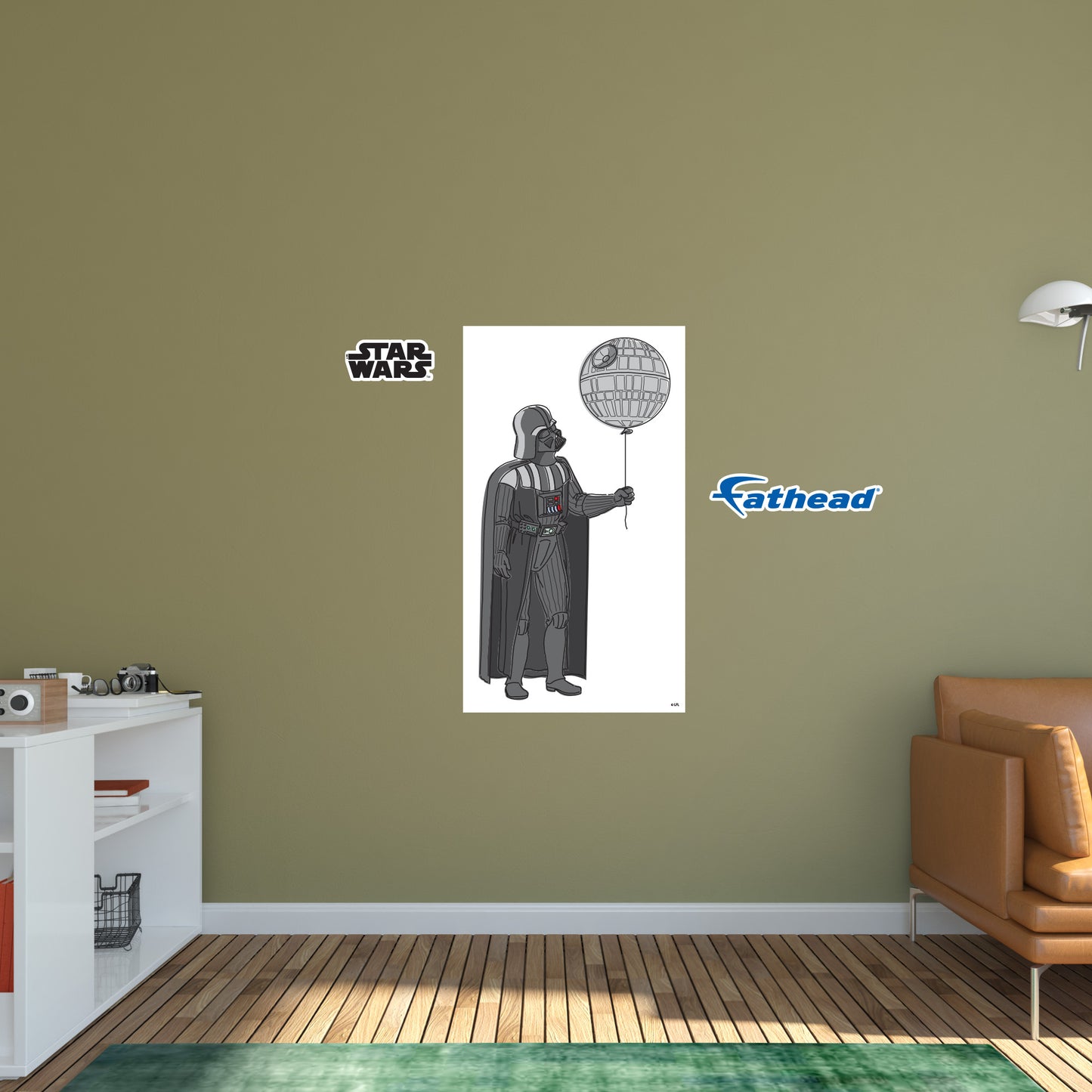 Darth Vader Holding A Baloon Poster        - Officially Licensed Star Wars Removable     Adhesive Decal