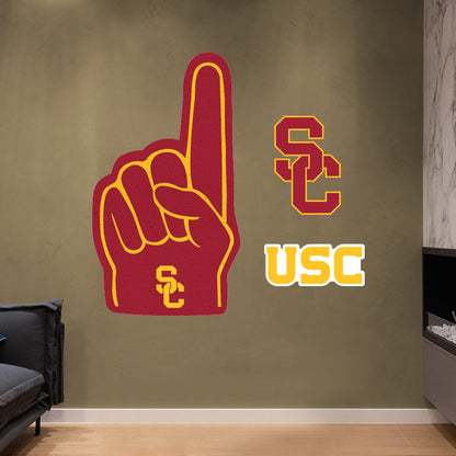 USC Trojans:    Foam Finger        - Officially Licensed NCAA Removable     Adhesive Decal