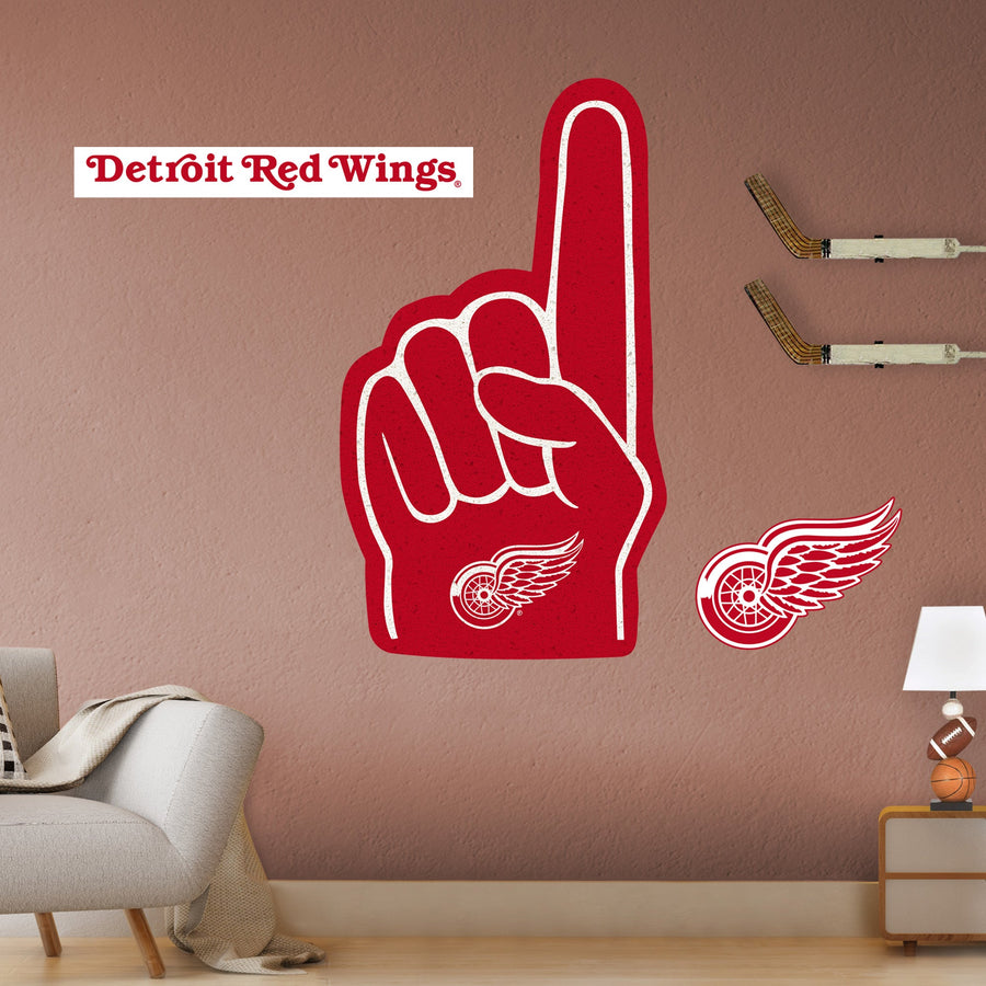 Detroit Red Wings - RealBig Foam Finger Collection - Official NHL - Reusable Vinyl Wall Decals