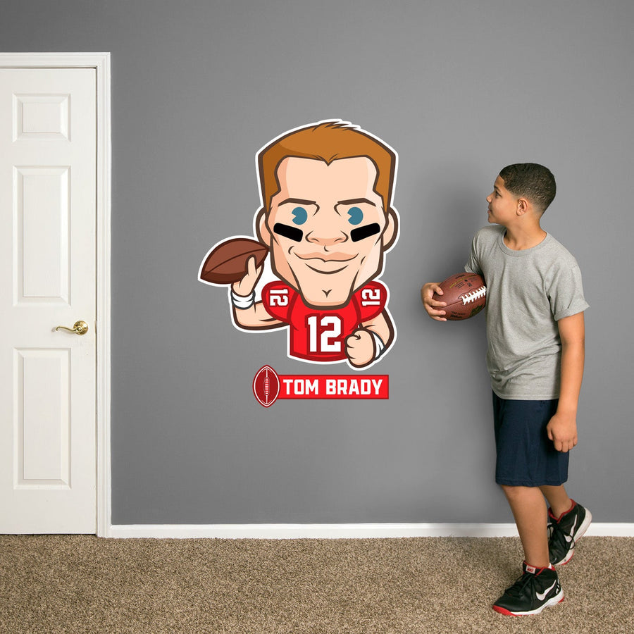Tom Brady Emoji - RealBig Collection - Official NFLPA - Tampa Bay Buccaneers - Reusable Vinyl Wall Decals