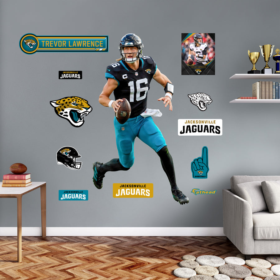 Trevor Lawrence - RealBig Black Jersey Collection - Official NFL - Jacksonville Jaguars - Reusable Vinyl Wall Decals