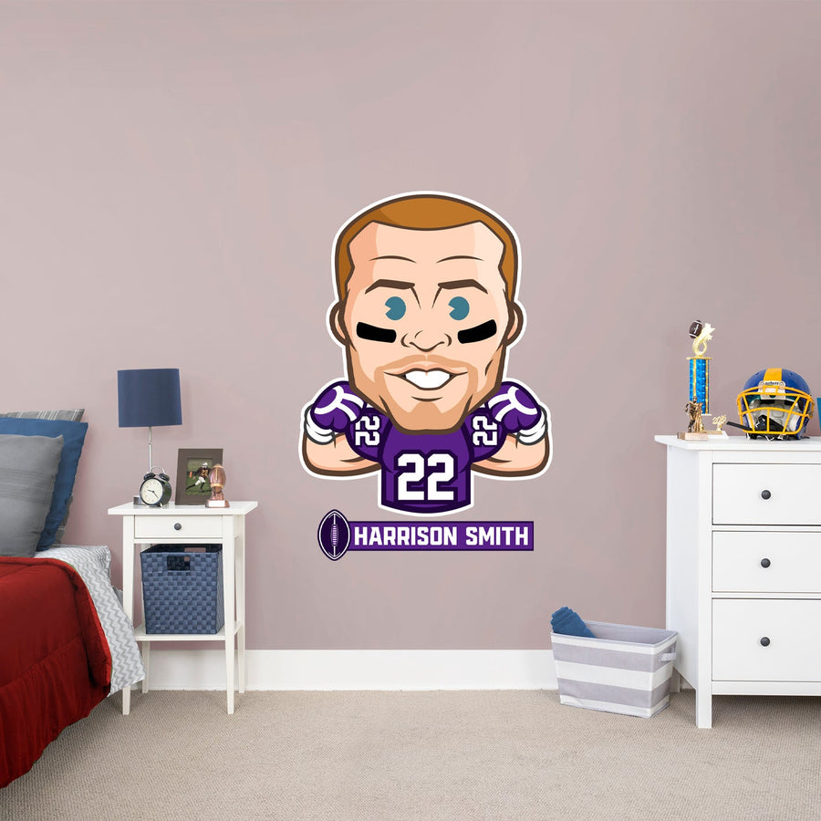 Harrison Smith Emoji - RealBig Collection - Official NFLPA - Minnesota Vikings - Reusable Vinyl Wall Decals