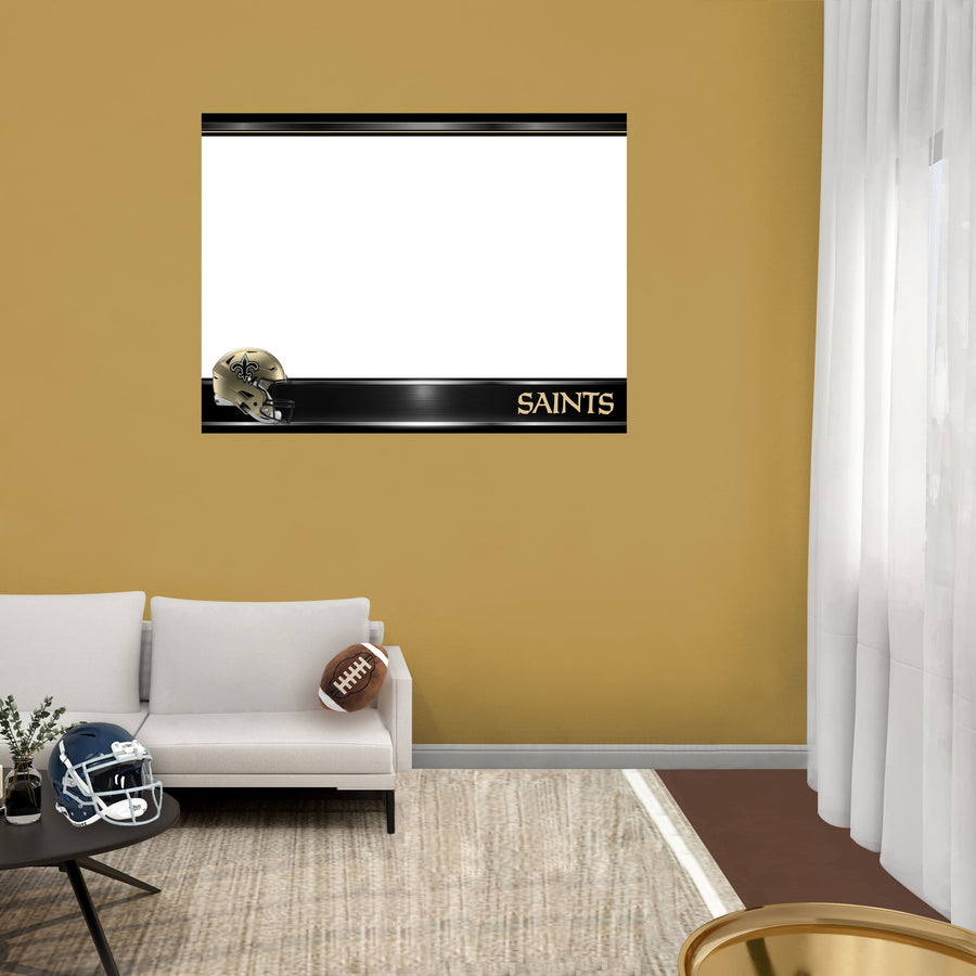 New Orleans Saints - Helmet - Dry Erase Whiteboard - Official NFL - Reusable Vinyl Wall Decal