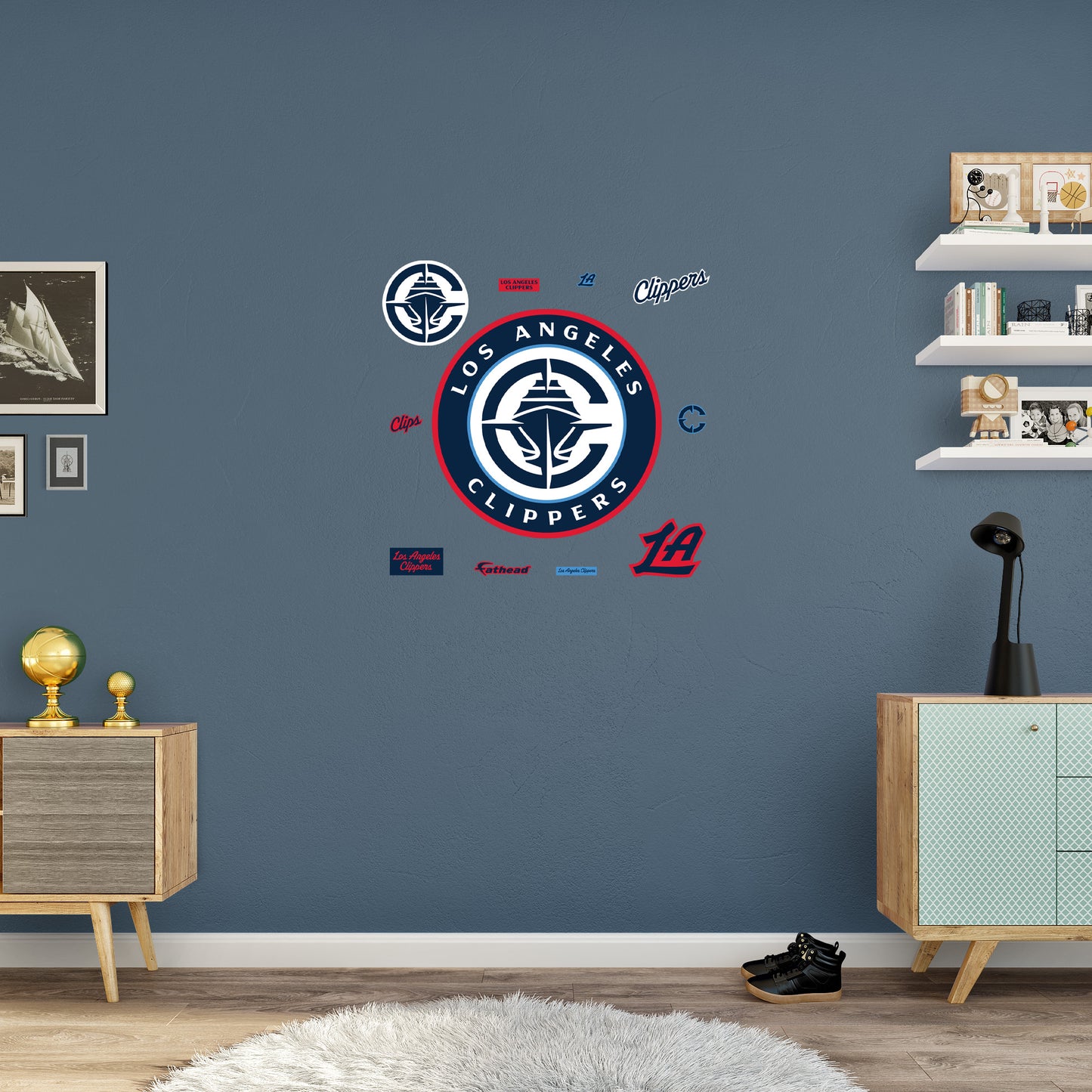 Los Angeles Clippers - RealBig Logo Collection - Official NBA - Reusable Vinyl Wall Decals