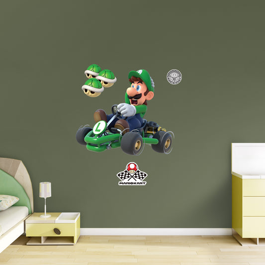 Mario Kart: Luigi RealBig        - Officially Licensed Nintendo Removable     Adhesive Decal