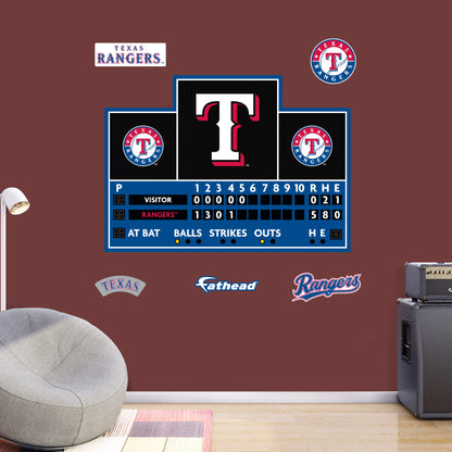 Texas Rangers:  Scoreboard        - Officially Licensed MLB Removable     Adhesive Decal