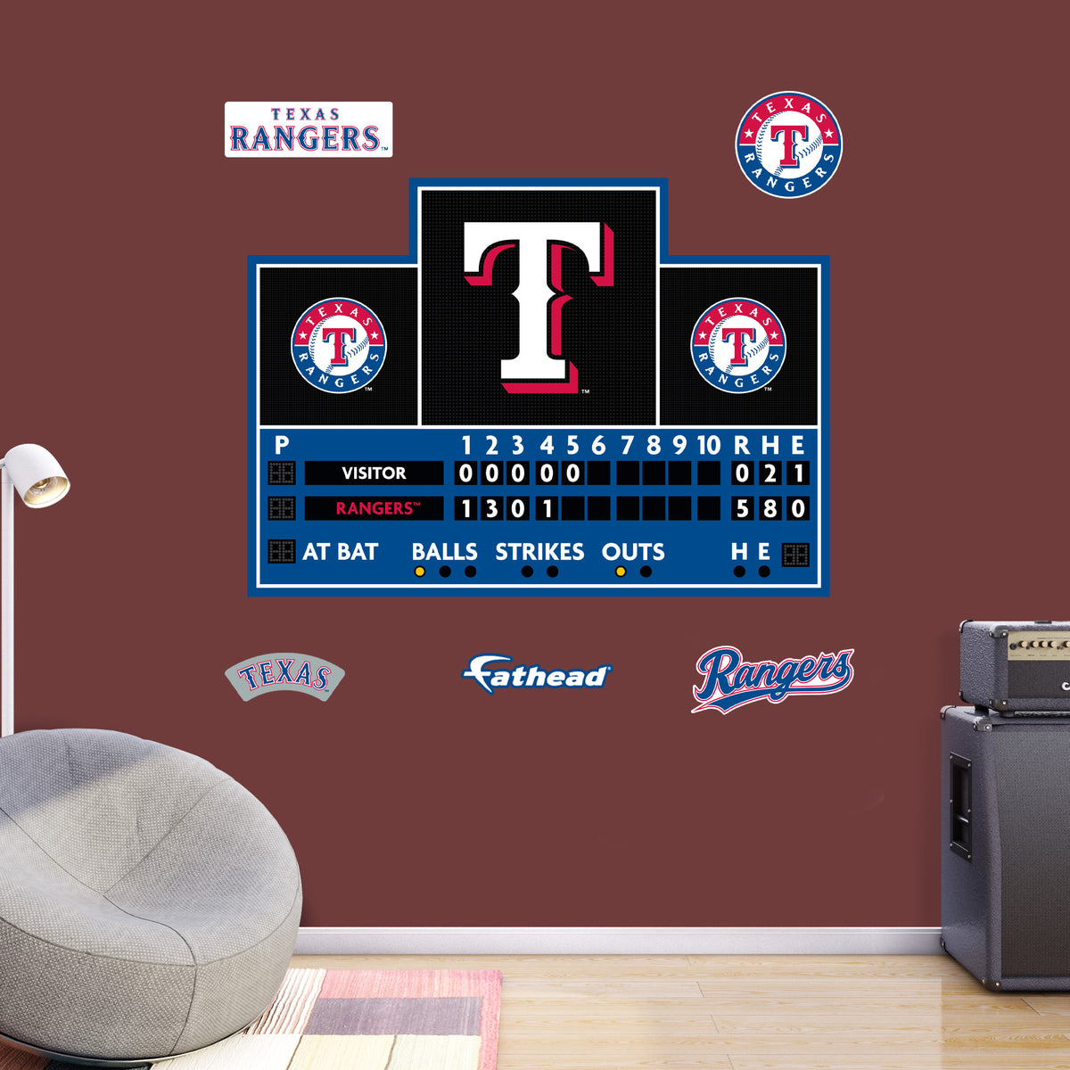 Texas Rangers - RealBig Scoreboard Collection - Official MLB - Reusabl ...