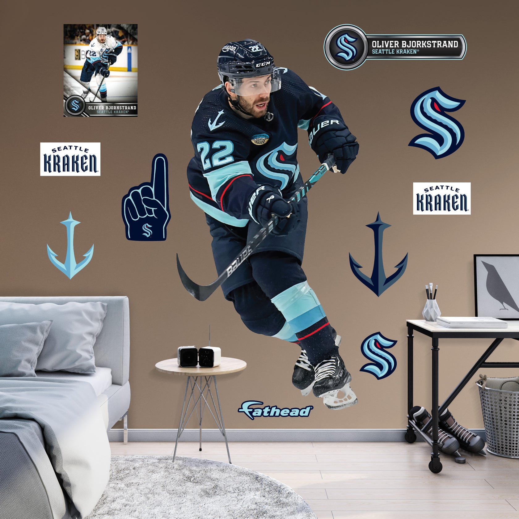 Seattle Kraken: Oliver Bjorkstrand - Officially Licensed NHL Removable ...