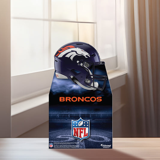 Denver Broncos:  Helmet  Mini   Cardstock Cutout  - Officially Licensed NFL    Stand Out