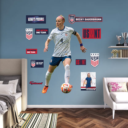 Becky Sauerbrunn 2023        - Officially Licensed USWNT Removable     Adhesive Decal