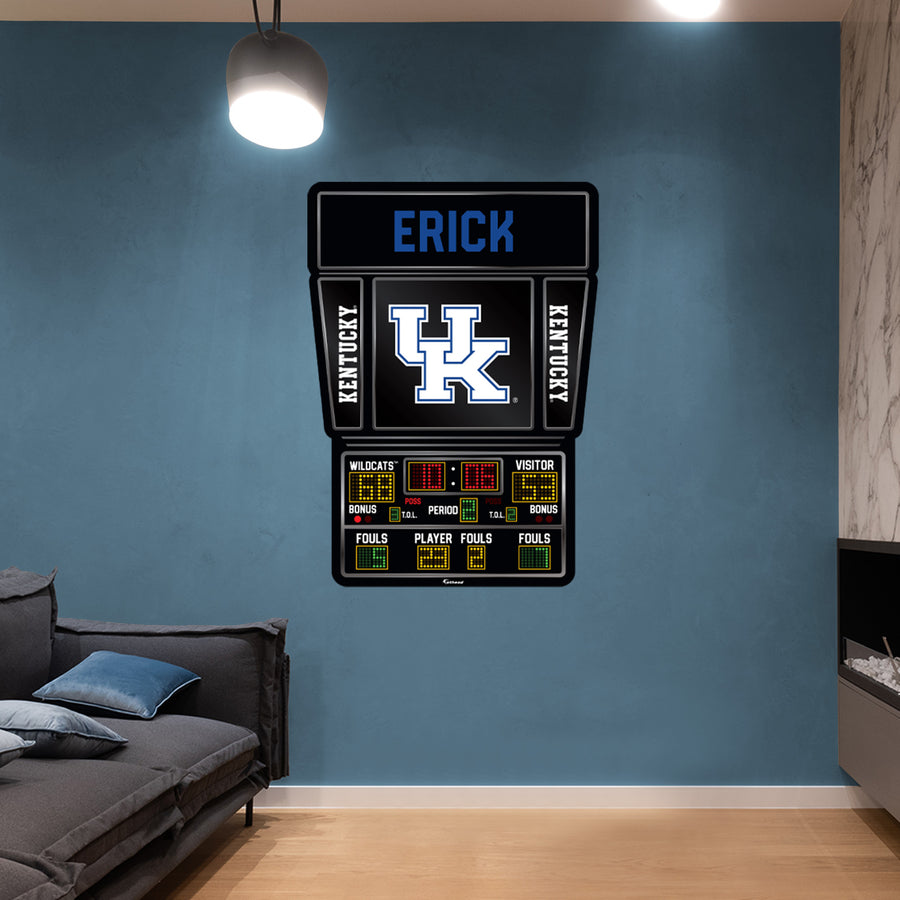 Kentucky Wildcats - Basketball Scoreboard Graphic - With Personalized Name - Official NCAA - Vinyl Transfer Decal