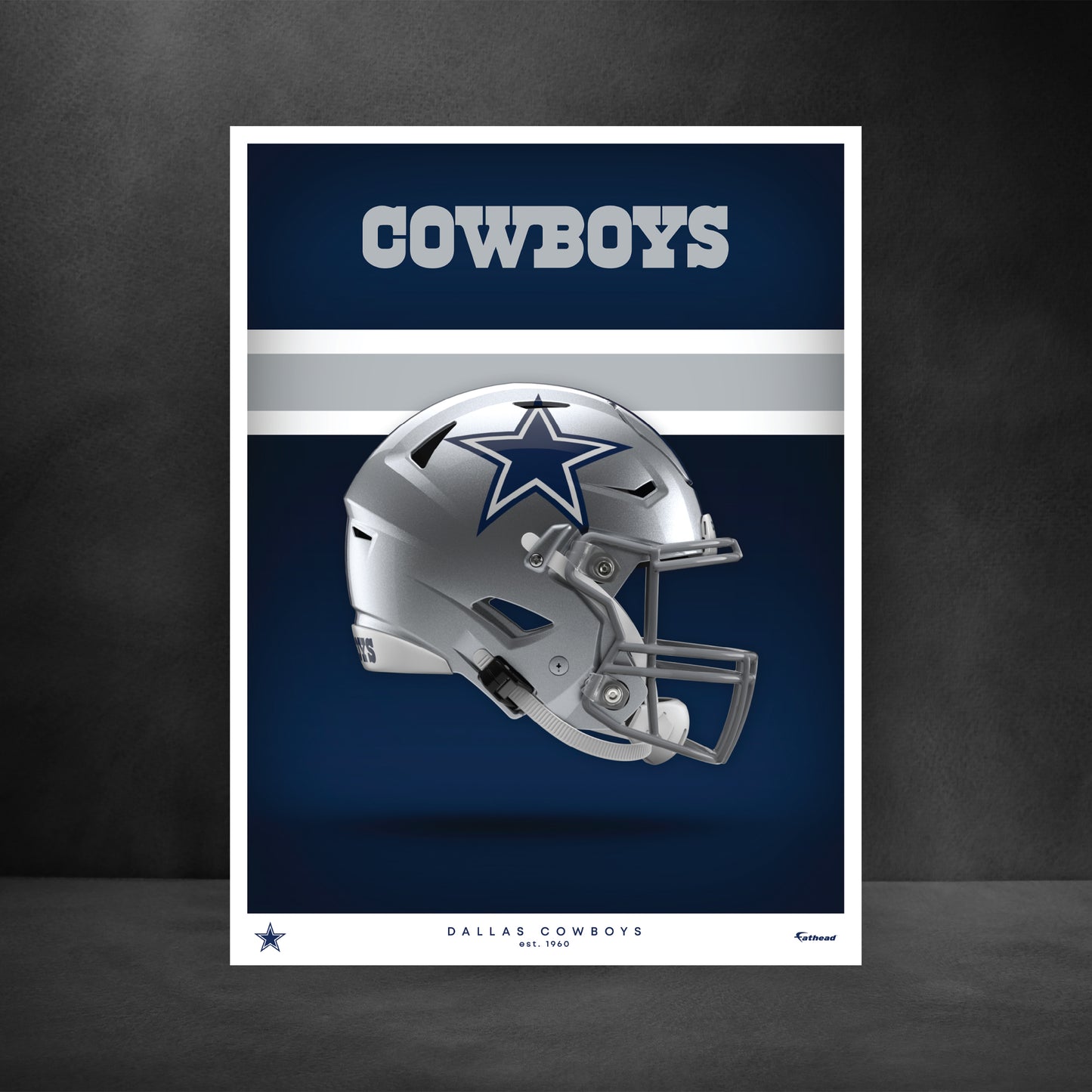 Dallas Cowboys - Helmet Series - Peel & Stick Poster - Official NFL - Reusable Vinyl Wall Decal