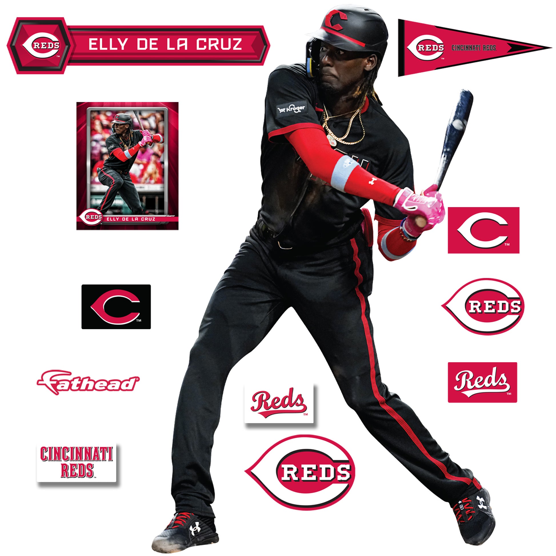 Cincinnati Reds: Elly De La Cruz 2023 City Connect - Officially Licensed  MLB Removable Adhesive Decal
