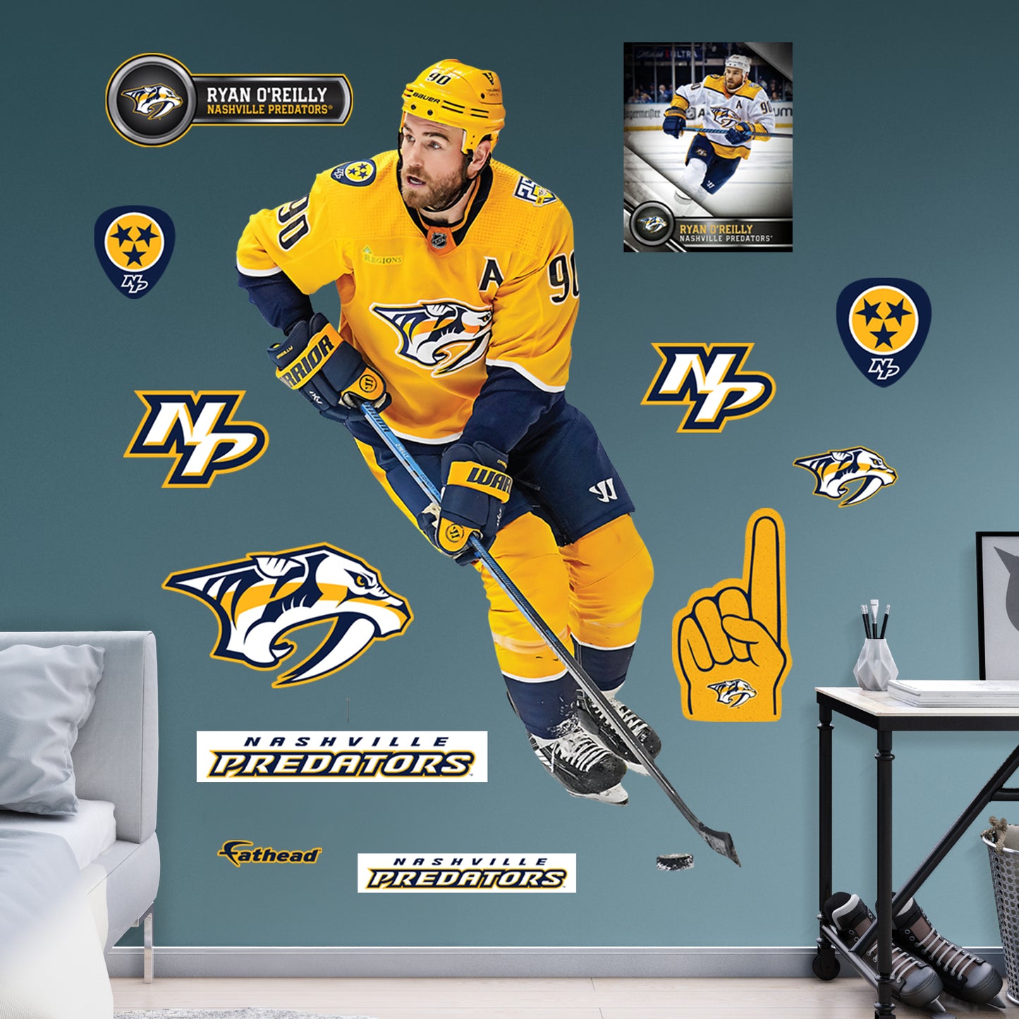 Nashville Predators: Ryan O'Reilly         - Officially Licensed NHL Removable     Adhesive Decal