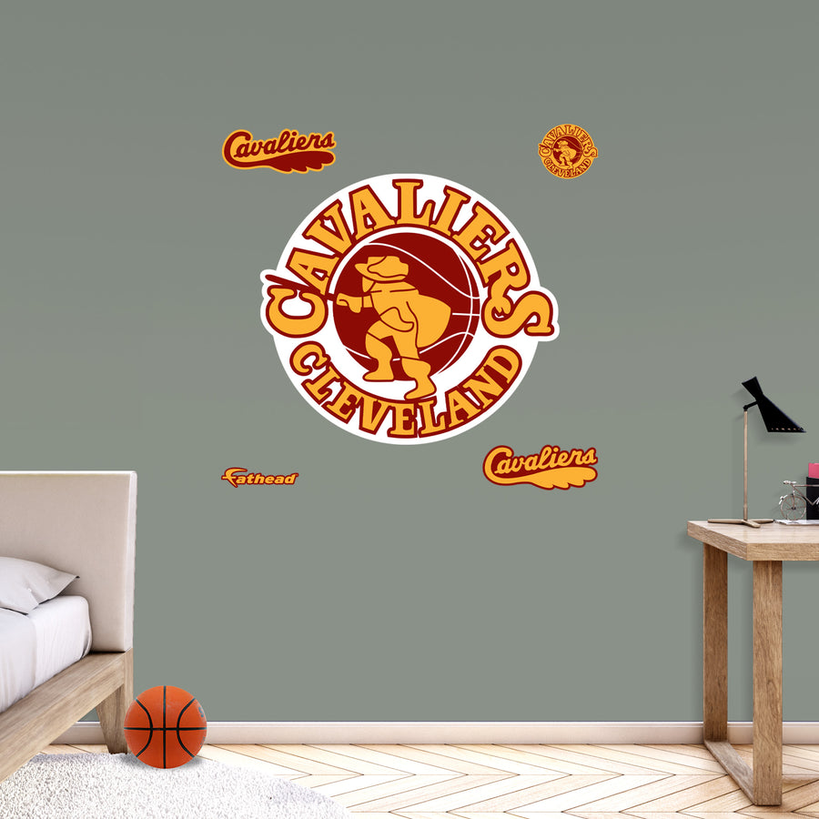 Cleveland Cavaliers - RealBig Swashbuckler Classic Logo Collection - Official NBA - Reusable Vinyl Wall Decals