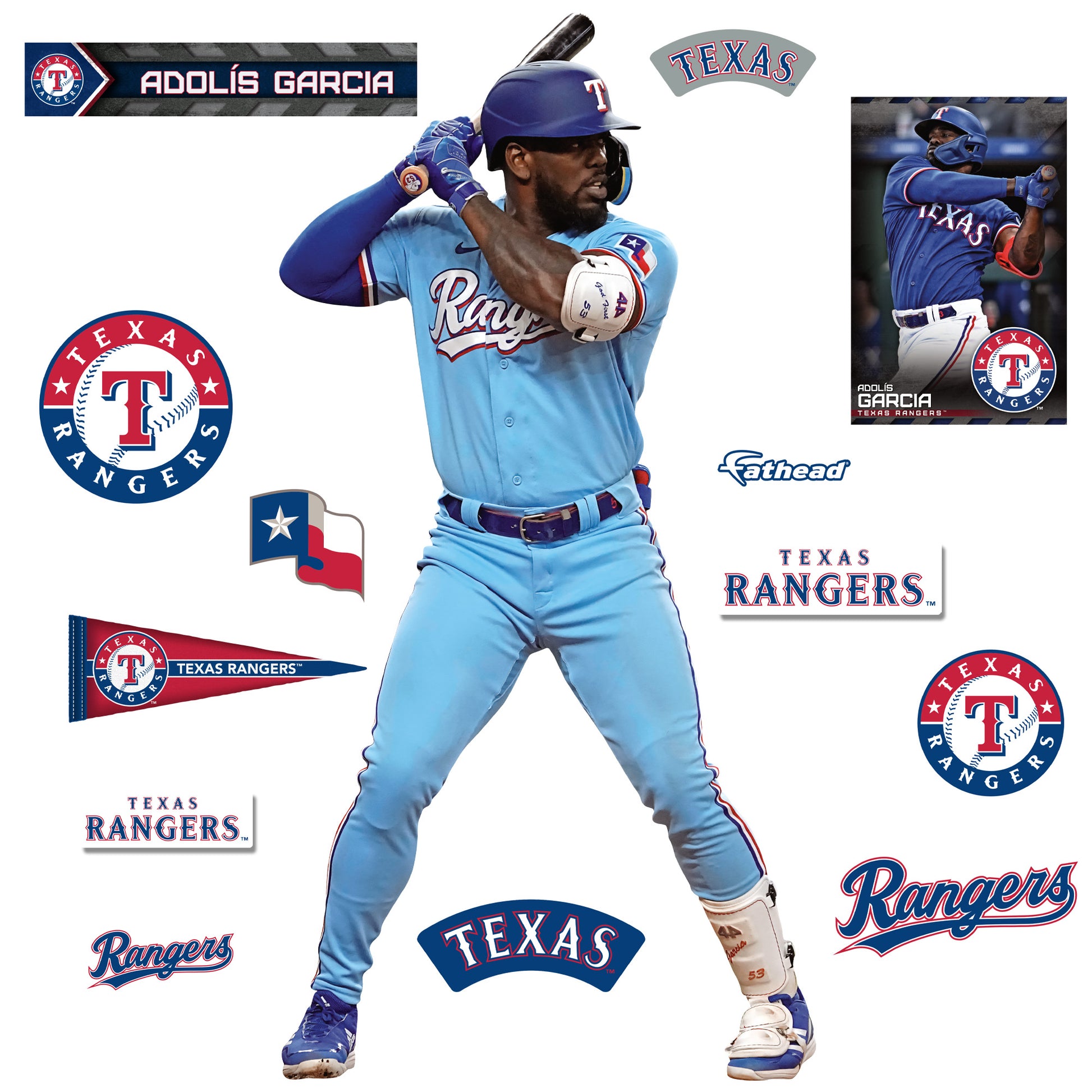 Texas Rangers: Adolís Garcia 2023 - Officially Licensed MLB Removable –  Fathead