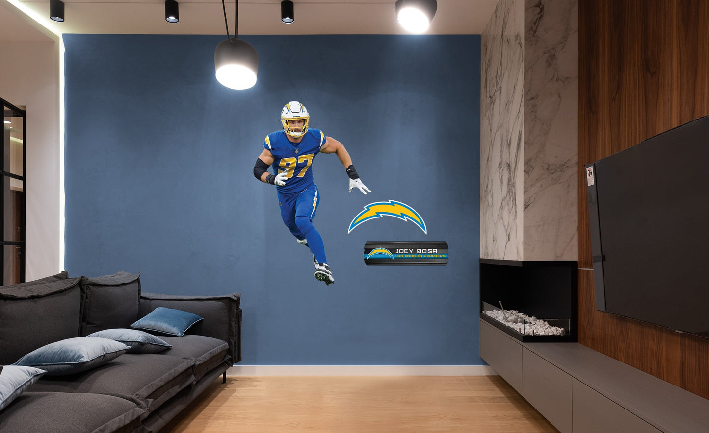Los Angeles Chargers: Joey Bosa         - Officially Licensed NFL Removable     Adhesive Decal