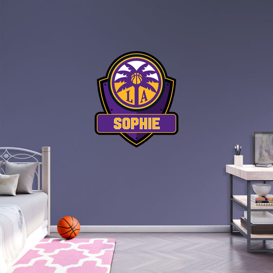 Los Angeles Sparks: Badge Personalized Name        - Officially Licensed WNBA Removable     Adhesive Decal