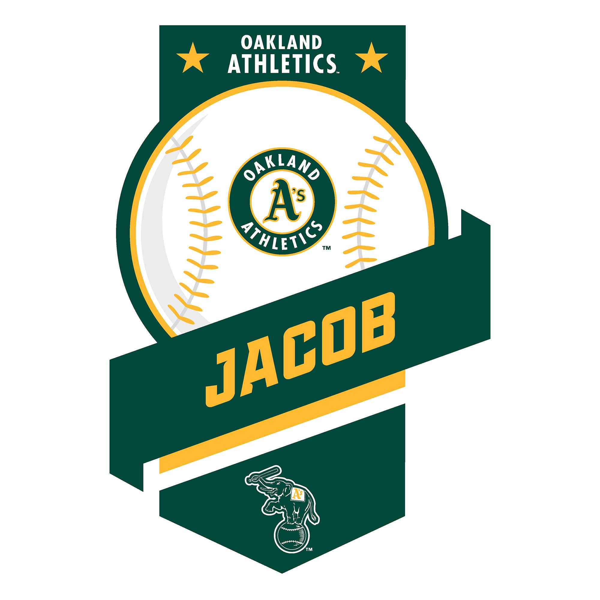 LARGE 3' x popular 3' Oakland Athletics A's Logo Baseball Wall Decal