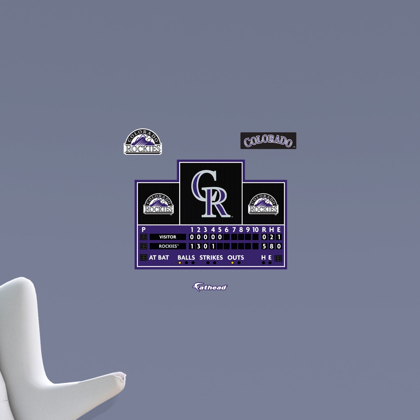 Colorado Rockies:  Scoreboard        - Officially Licensed MLB Removable     Adhesive Decal