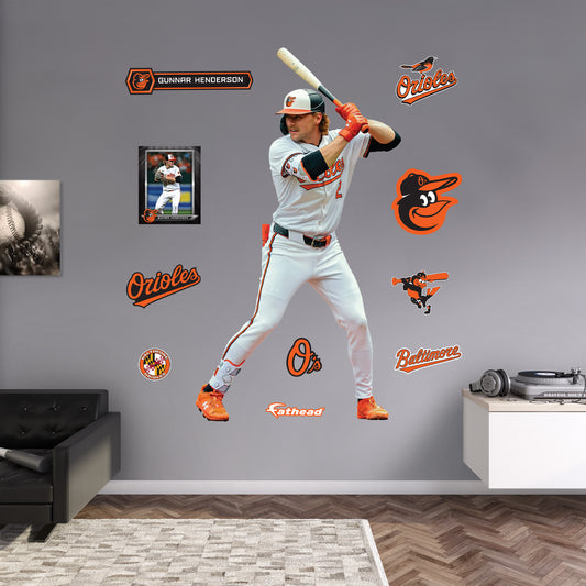 Baltimore Orioles: Gunnar Henderson         - Officially Licensed MLB Removable     Adhesive Decal