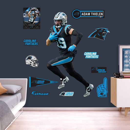 Carolina Panthers: Adam Thielen         - Officially Licensed NFL Removable     Adhesive Decal