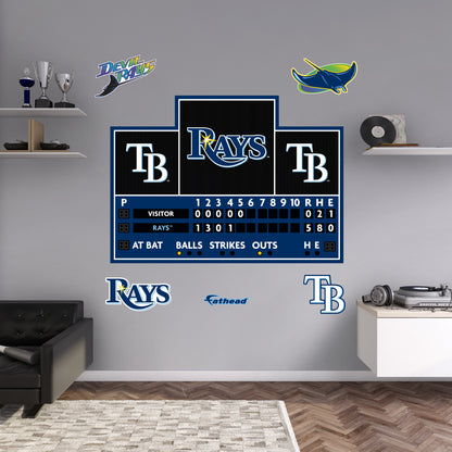 Tampa Bay Rays:  Scoreboard        - Officially Licensed MLB Removable     Adhesive Decal