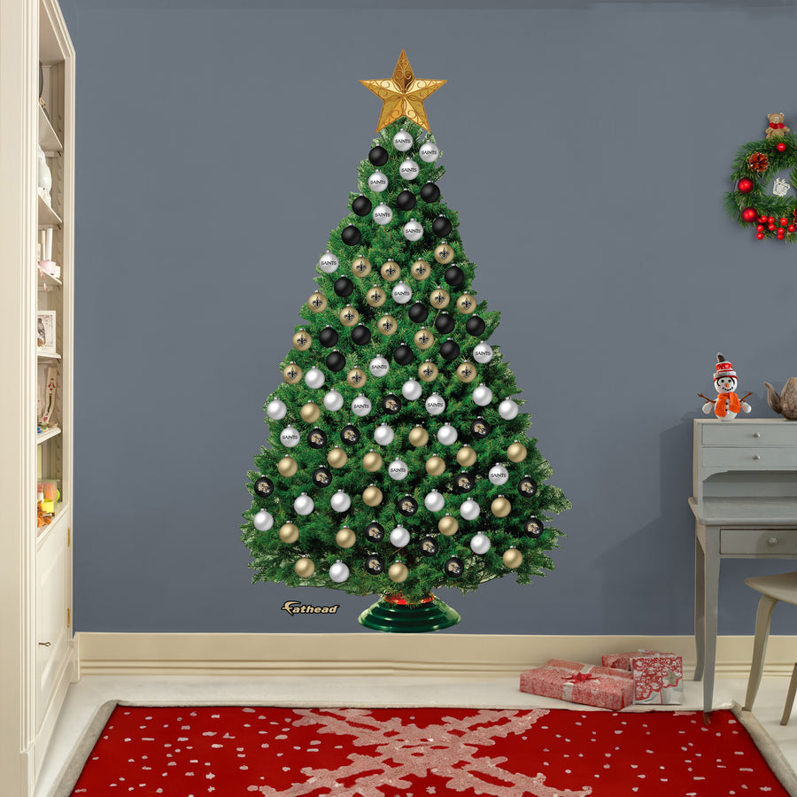New Orleans Saints - Decorate Your Own Christmas Tree - Official NFL - Reusable Vinyl Wall Decals