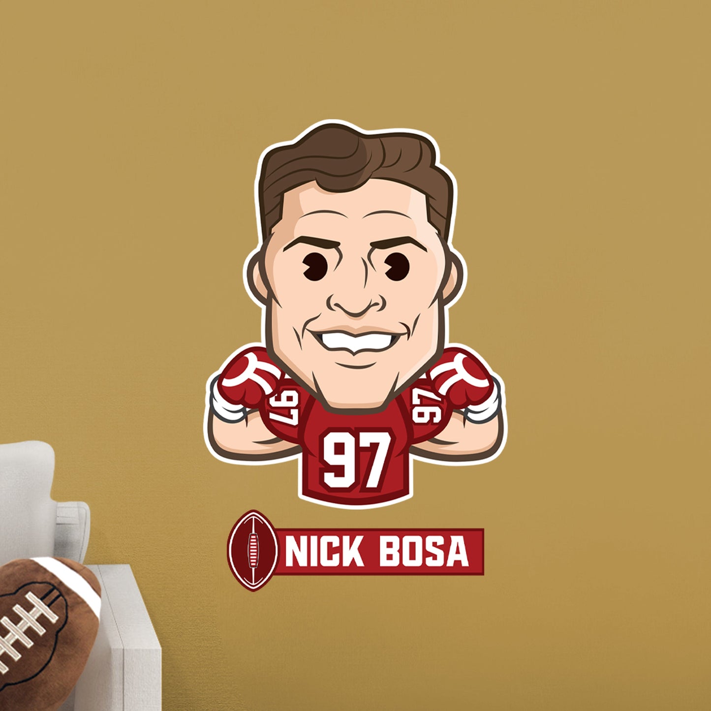 San Francisco 49ers: Nick Bosa  Emoji        - Officially Licensed NFLPA Removable     Adhesive Decal