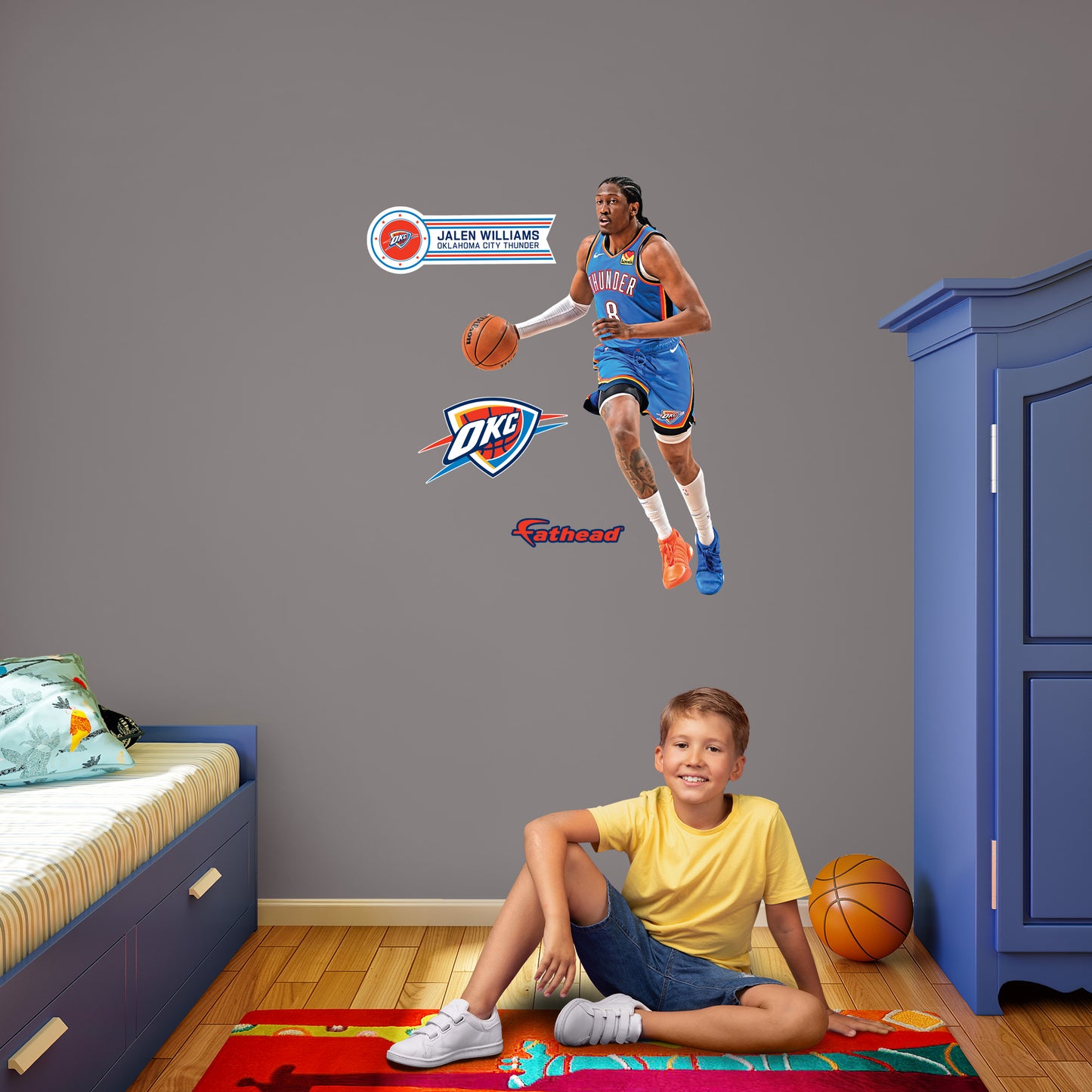 Jalen Williams - RealBig Collection - Official NBA - Oklahoma City Thunder - Reusable Vinyl Wall Decals