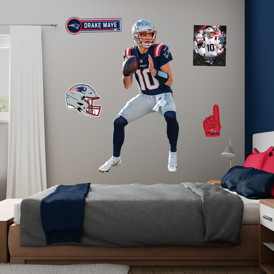Drake Maye - Realbig Home Collection - Official NFL - New England Patriots - Reusable Vinyl Wall Decals