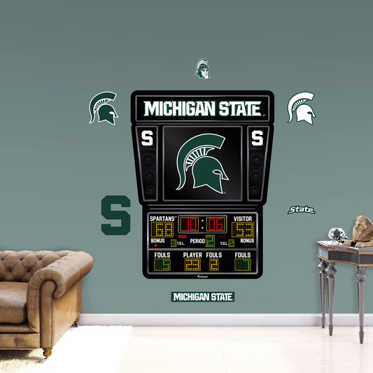 Michigan State Spartans:  2023 Basketball Scoreboard        - Officially Licensed NCAA Removable     Adhesive Decal