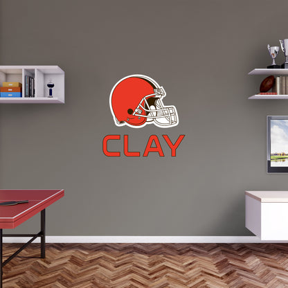Cleveland Browns:  Stacked Personalized Name Orange Text PREMASK        - Officially Licensed NFL Removable     Adhesive Decal