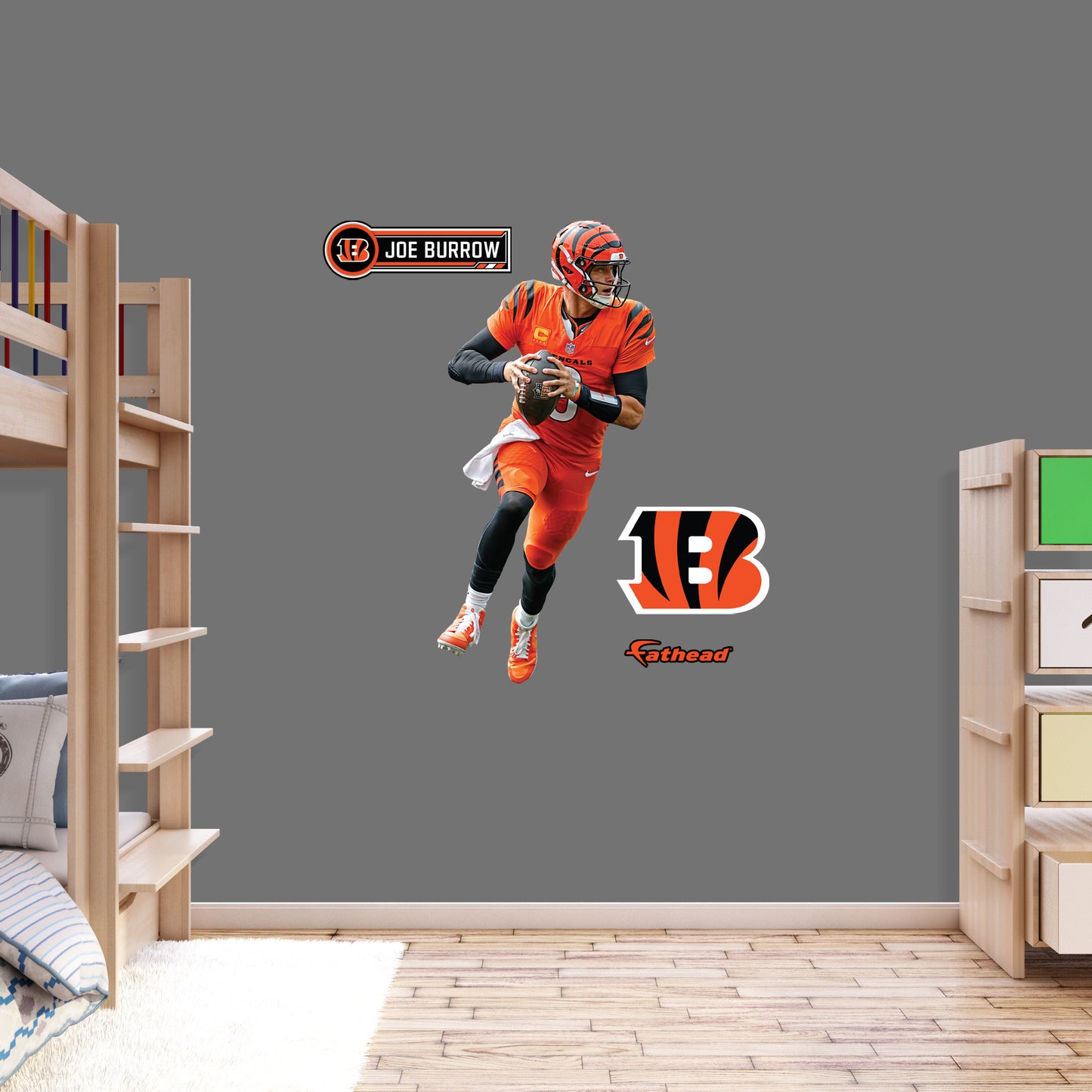 Joe Burrow - RealBig Orange Out Collection - Official NFL - Cincinnati Bengals - Reusable Vinyl Wall Decals