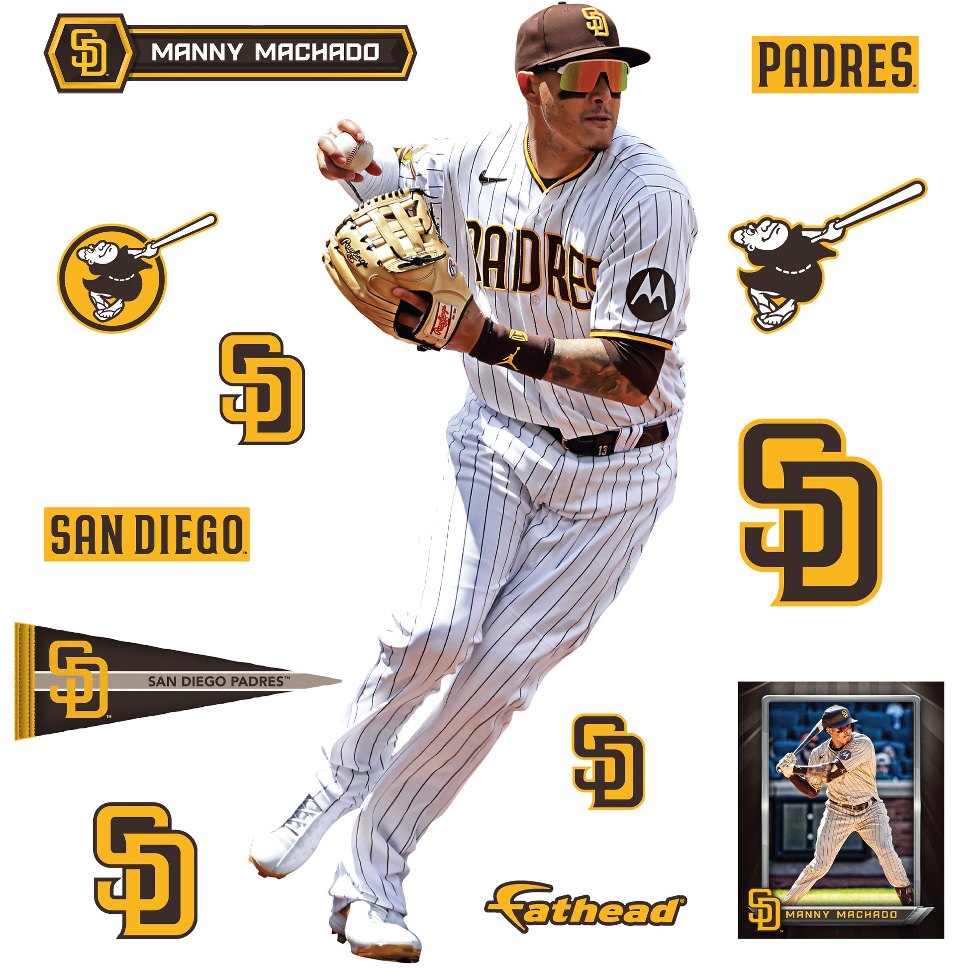 San Diego Padres: Manny Machado 2023 Fielding - Officially Licensed MLB  Removable Adhesive Decal