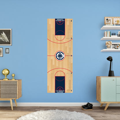 Court - Growth Chart - Official NBA - Los Angeles Clippers - Reusable Vinyl Wall Decal