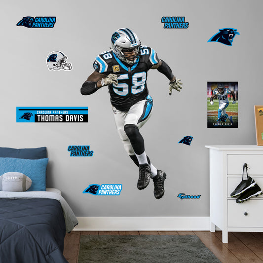 Carolina Panthers: Thomas Davis  Legend        - Officially Licensed NFL Removable     Adhesive Decal