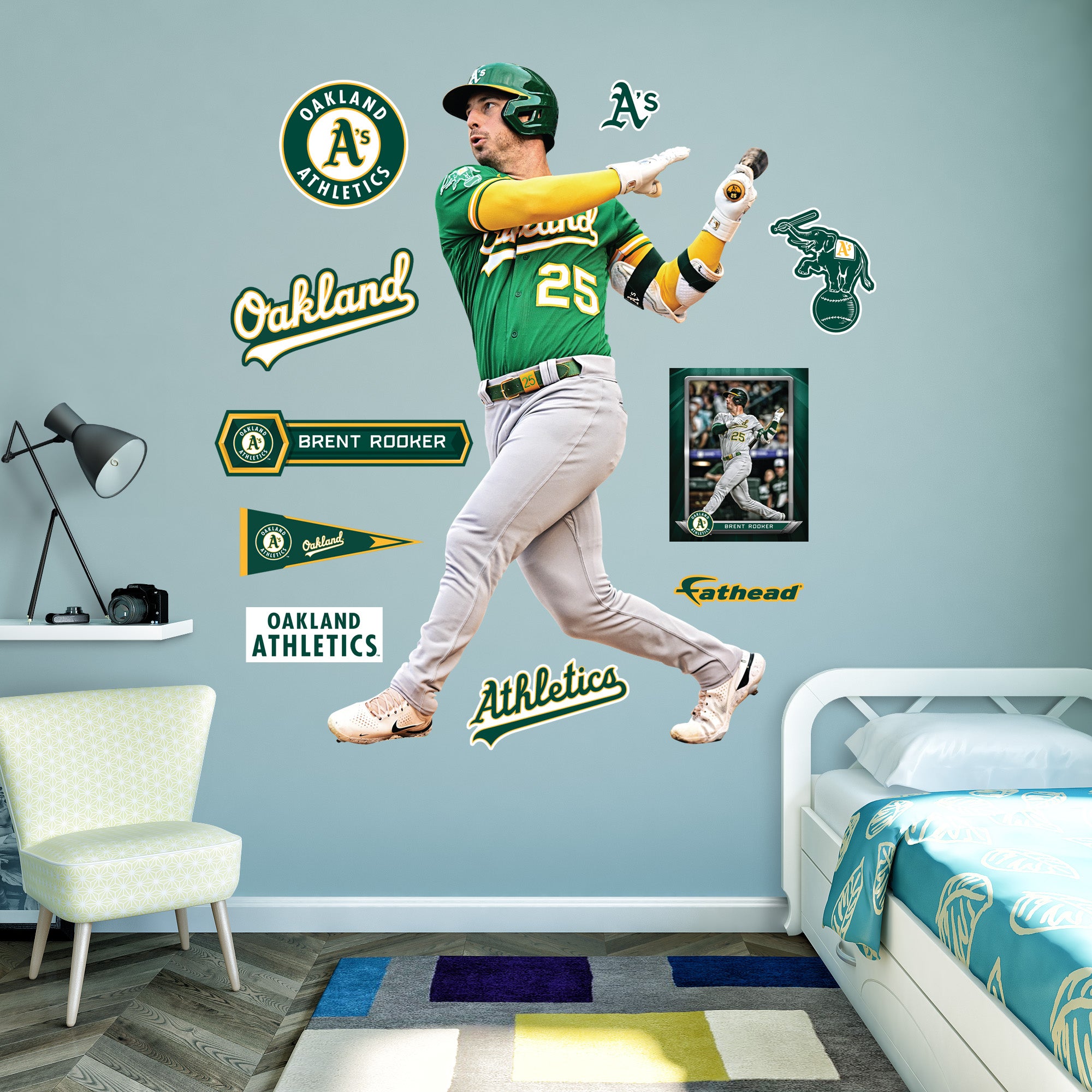 LARGE 3' x popular 3' Oakland Athletics A's Logo Baseball Wall Decal