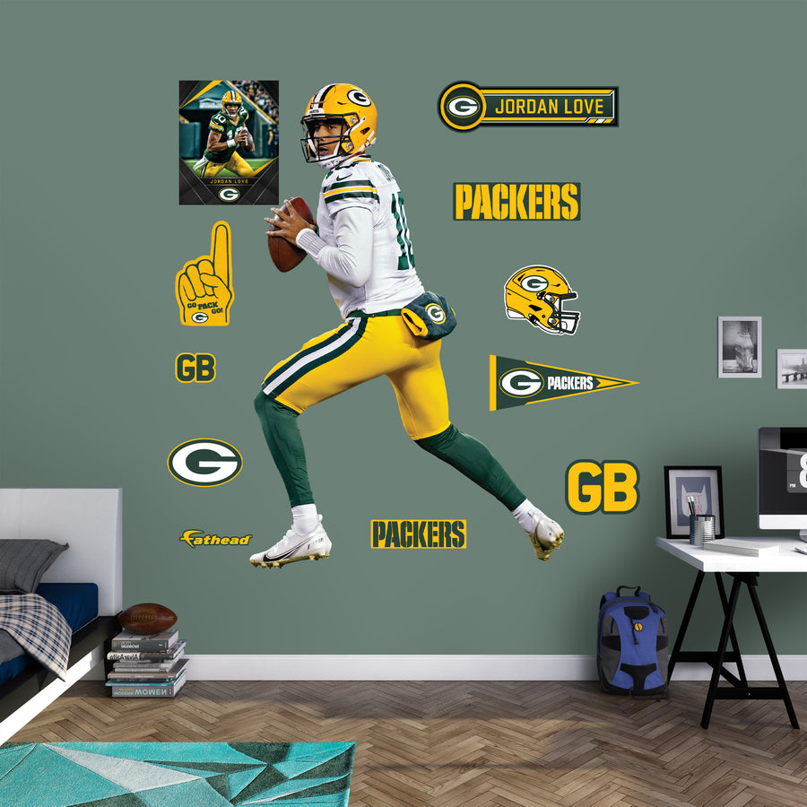 Jordan Love - RealBig Pocket Presence Collection - Official NFL - Green Bay Packers - Reusable Vinyl Wall Decals