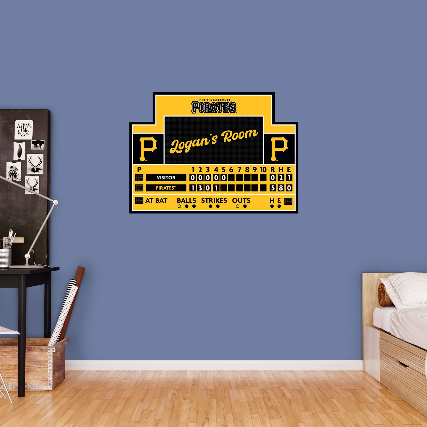 Pittsburgh Pirates: Scoreboard Personalized Name        - Officially Licensed MLB Removable     Adhesive Decal