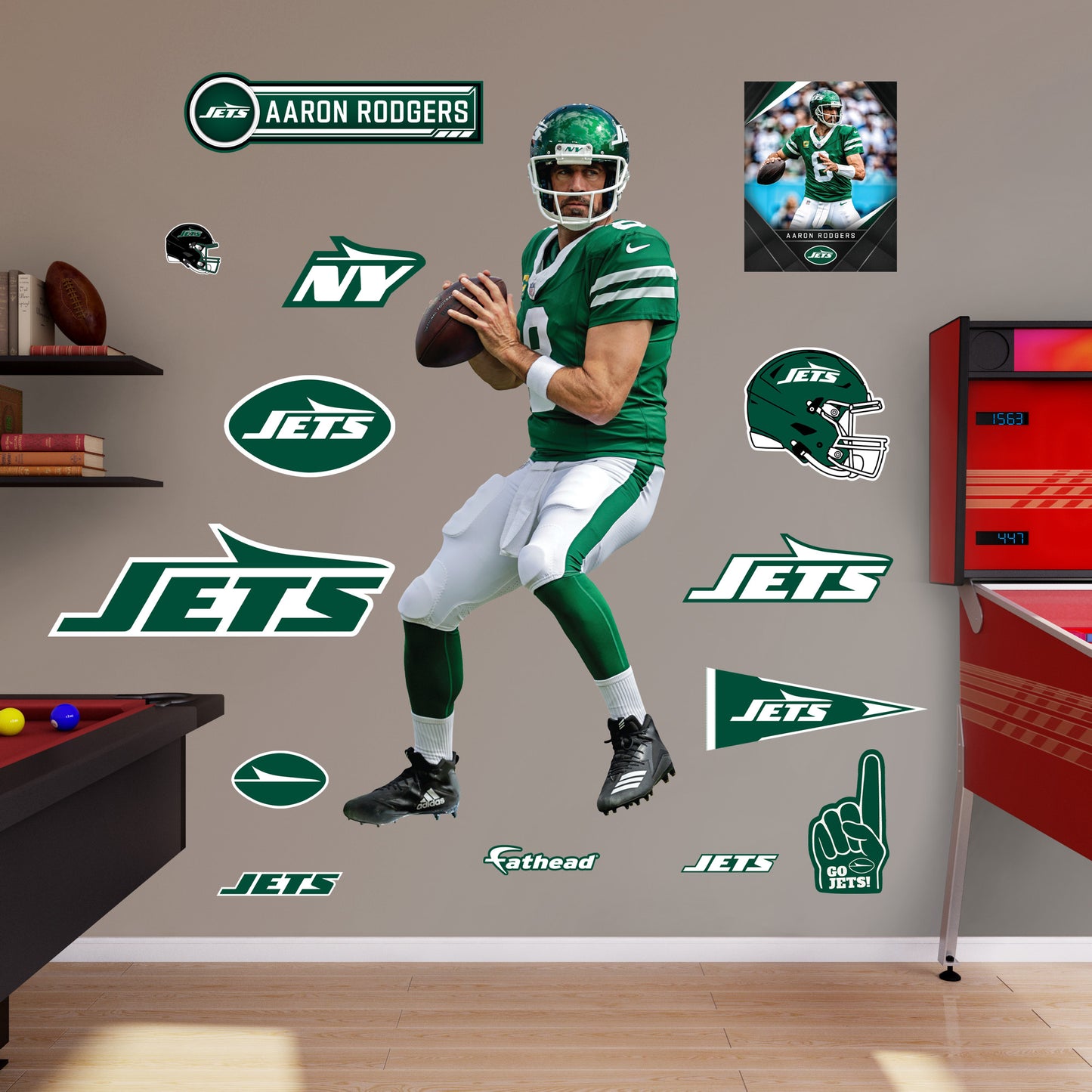 Aaron Rodgers - RealBig Collection - Official NFL - New York Jets - Reusable Vinyl Wall Decals