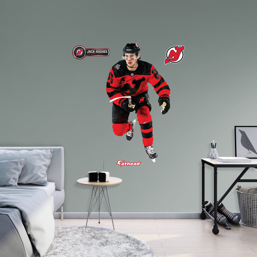 Jack Hughes - RealBig Stadium Series Collection - Official NHL - New Jersey Devils - Reusable Vinyl Wall Decals