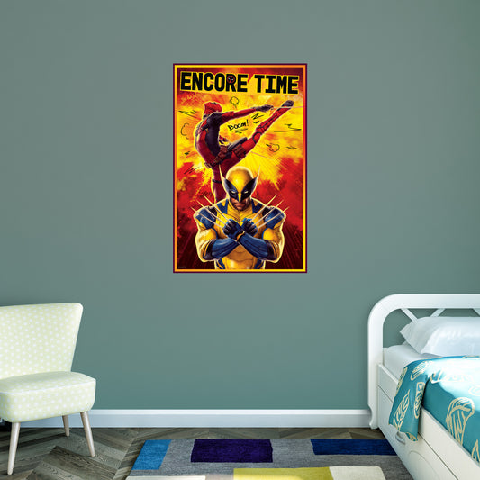 Deadpool & Wolverine: Deadpool & Wolverine Encore Time Poster        - Officially Licensed Marvel Removable     Adhesive Decal