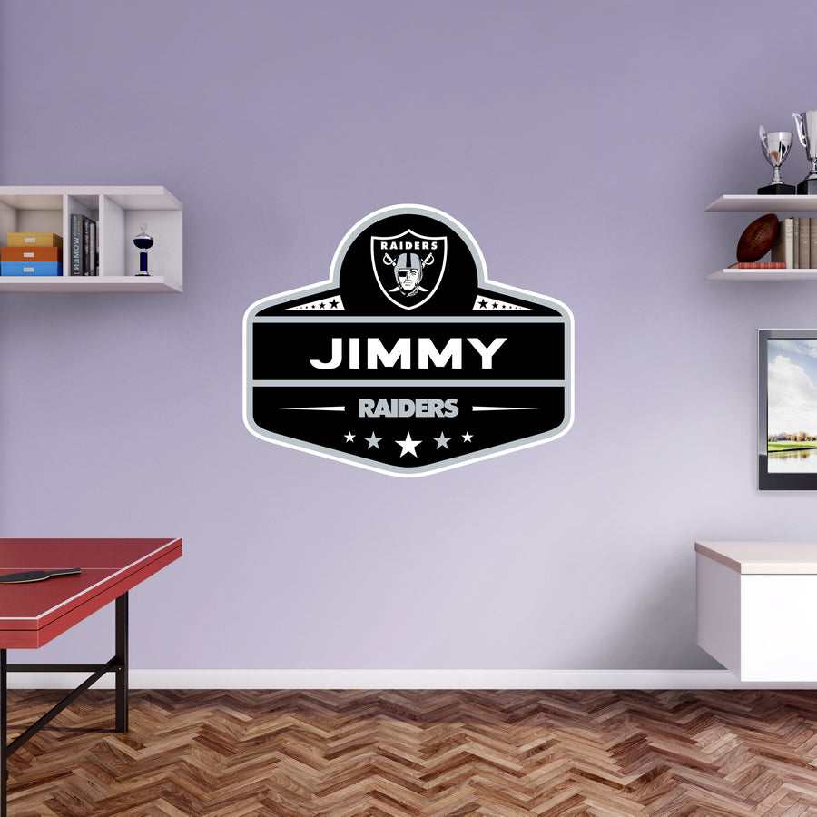 Las Vegas Raiders - Badge - With Personalized Name - Official NFL - Reusable Vinyl Transfer Decal #2