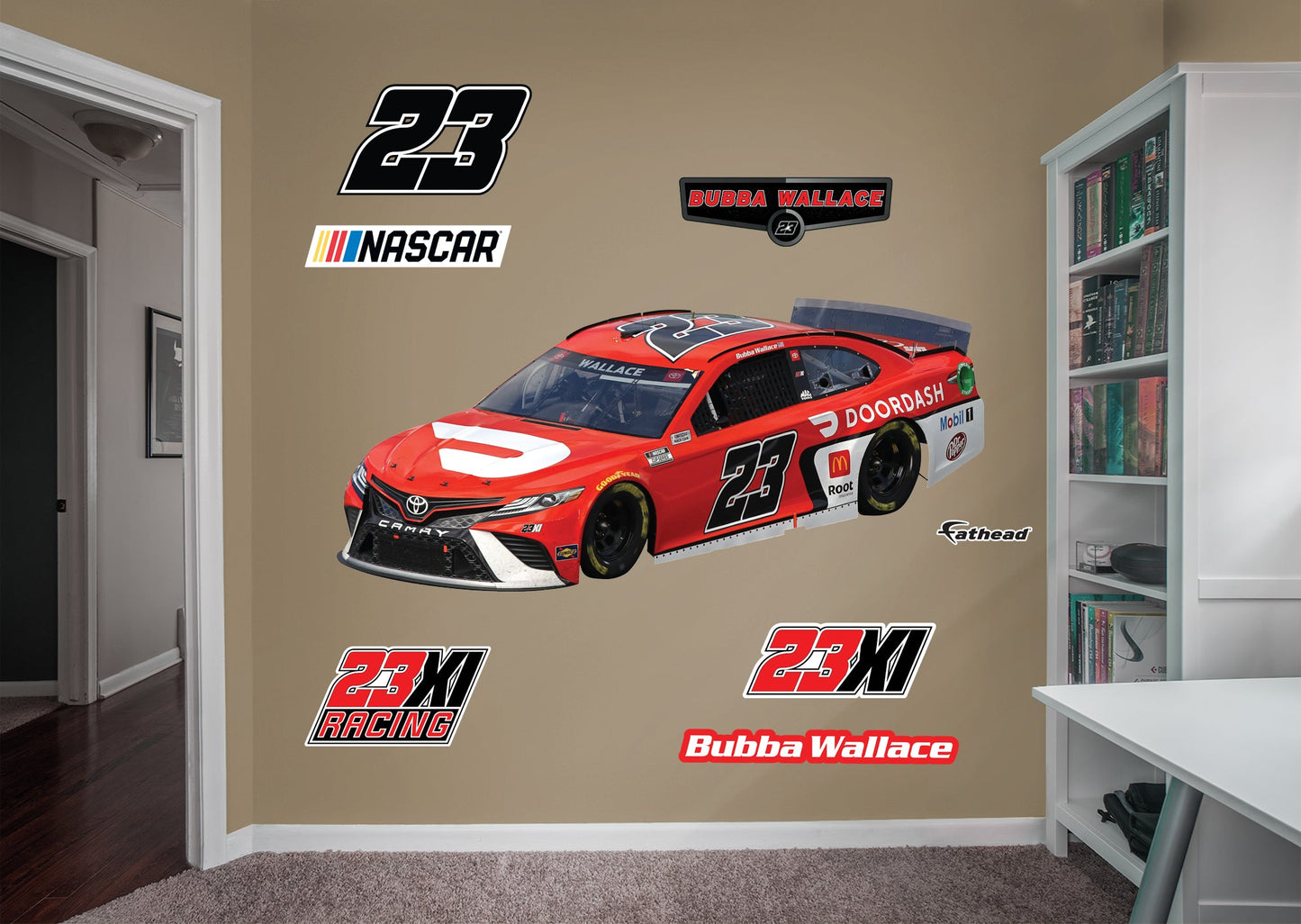 Bubba Wallace - RealBig Doordash Car Collection - Official NASCAR - Reusable Vinyl Wall Decals